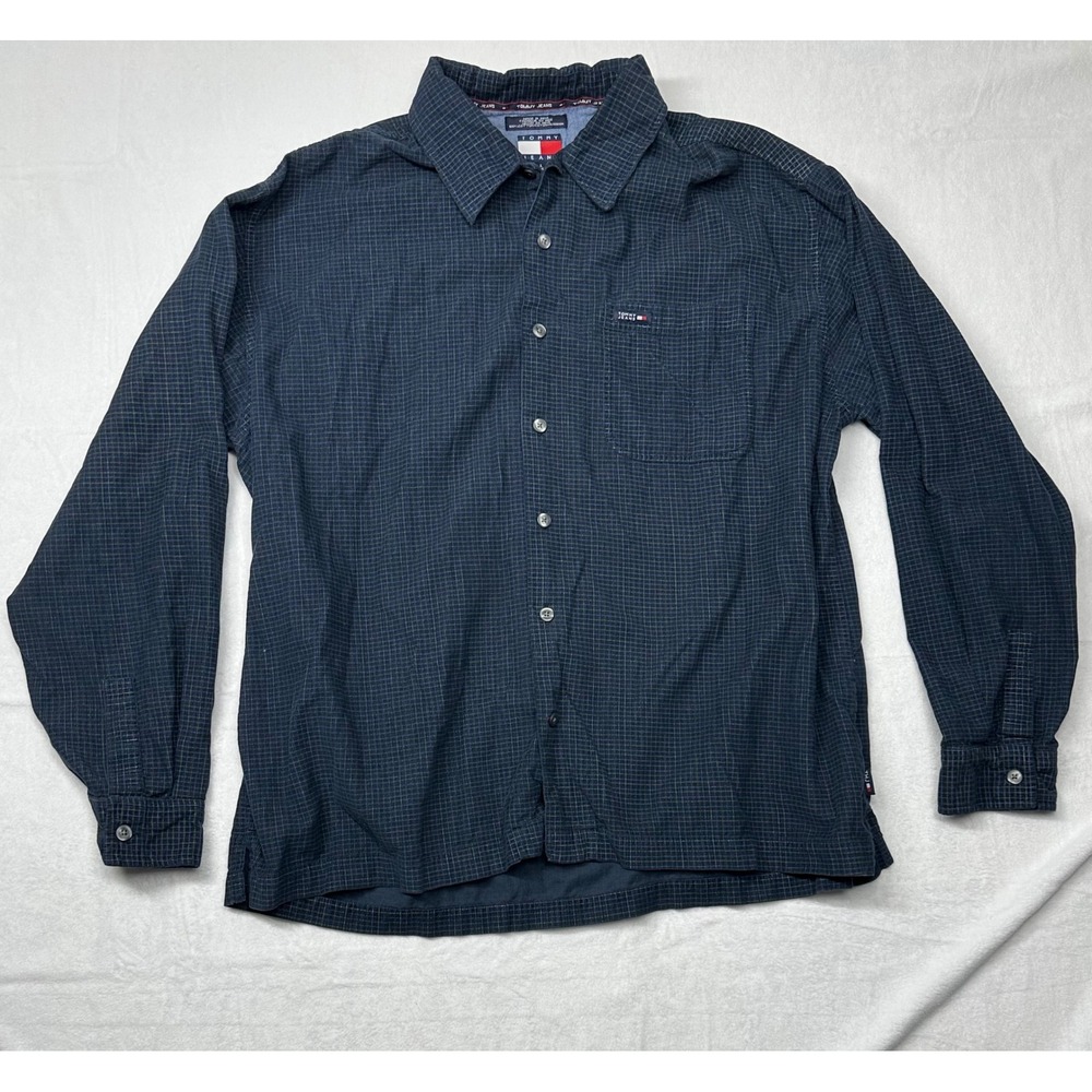 VINTAGE Tommy Hilfiger Mens Long Sleeve Button Down Plaid